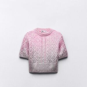 Zara Blush and Heather Knit Top